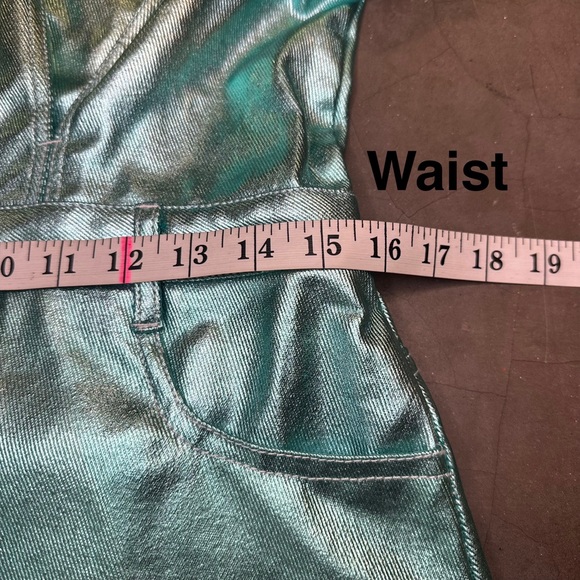 Peach Love California Women’s Turquoise Metallic Romper Sz M - Picture 5 of 9